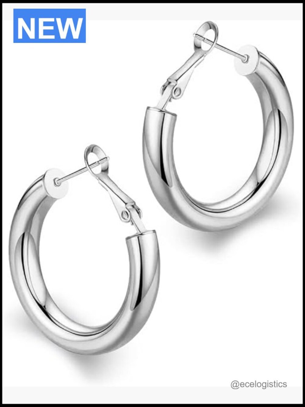 Chunky Gold Hoop Earrings for Women Lightweight Hollow Tube 20-50mm